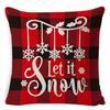 Home Decor Christmas Snowflake & Plaid Pattern Cushions Pattern Cushion Cover Suitable For Sofa Bedroom Car Pillow Cover
