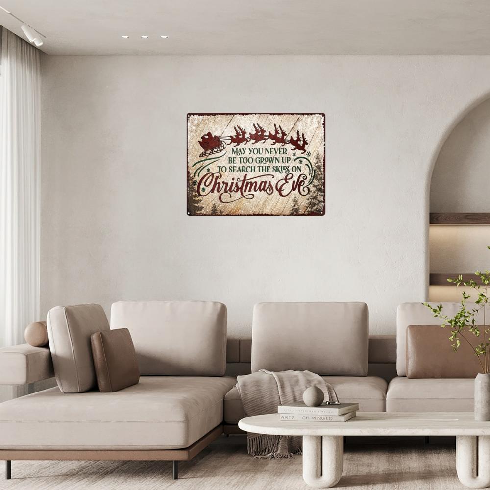 Винтажная жестяная табличка на канун Рождества «Пусть вы никогда не будете слишком взрослыми, чтобы исследовать небо» Винтажный металлический настенный декор для дома, отеля, кафе