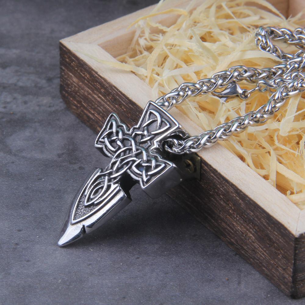 Скандинавский амулет-меч Фрейра Viking Pendant Necklace Нержавеющая сталь с деревянной подарочной коробкой