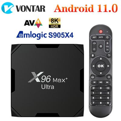 X96Max Plus Ultra TV Box Android 11 Amlogic S905X4 Поддержка 8K видео Dual Wifi BT Youtube Media Player Set Top Box