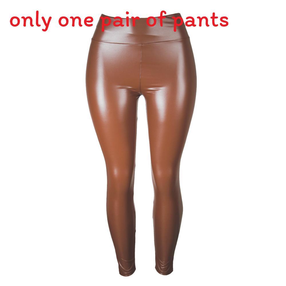Pu Leather Pants For Women With High Waist And Slimming Fit For Casual Wear
