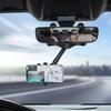 Adjustable Rearview Mirror Phone Holder - Multi-Function, Rotating Car Mount