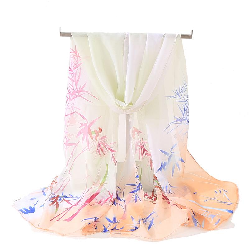 Chiffon Scarf for Women In Summer Ethnic Style New Style Gauze Scarf Korean Version for Women Versatile Sun Protection Shawl