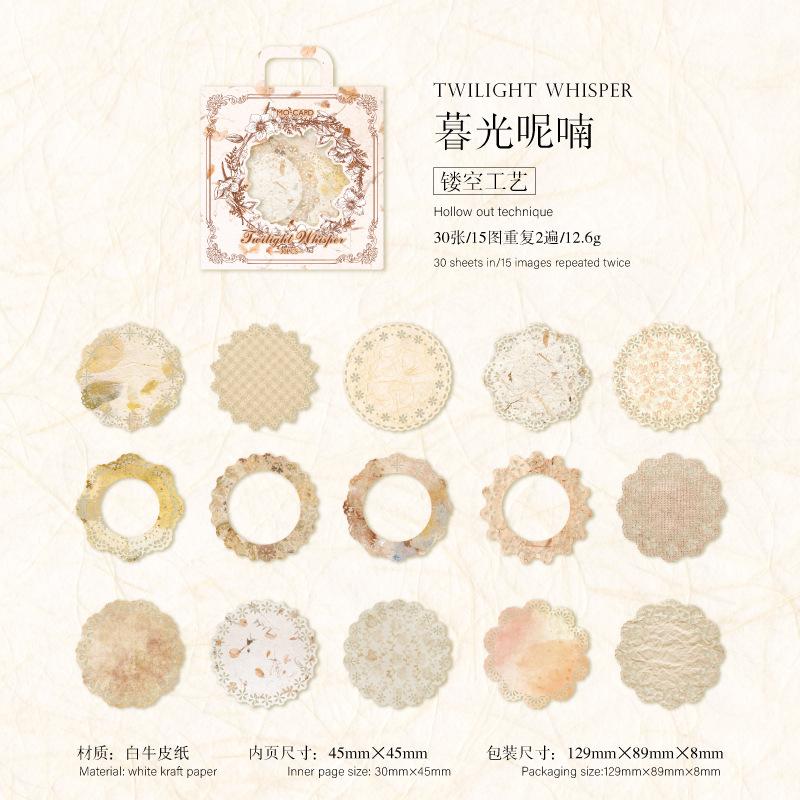 30pcs/lot Memo Pads Material Paper light and shade of lace Journal Scrapbooking paper Card Background Decoration Paper