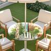 Outdoor Round Table Cover With Floral Print Oil Painting Style Waterproof Elastic Edge Patio Garden