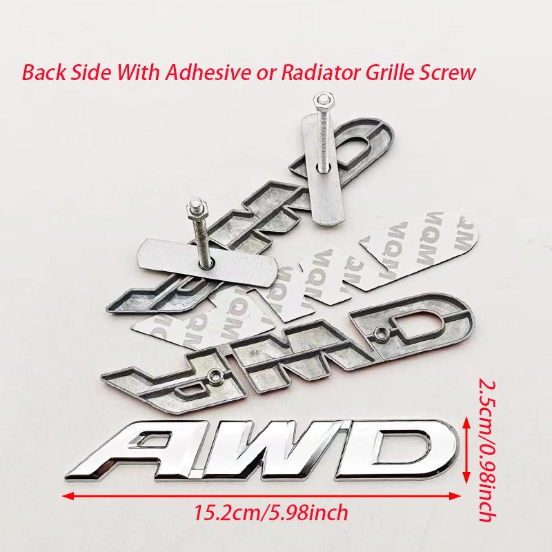 3D Metal AWD Logo Badge Sticker Car Body Emblem Q0Decal Wheel Drive SUV Off Road for Toyota Impreza Subaru Honda Auto Accessories
