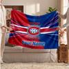 Фланелевое одеяло Montreal Canadiens, Персонализированное мягкое плед с текстом имени, Декор для дома, Подарок