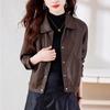Leather Women's Loose Jacket New Fashion Fashion Motorcycle Short Winter Pu Leather Jacket Casual Top