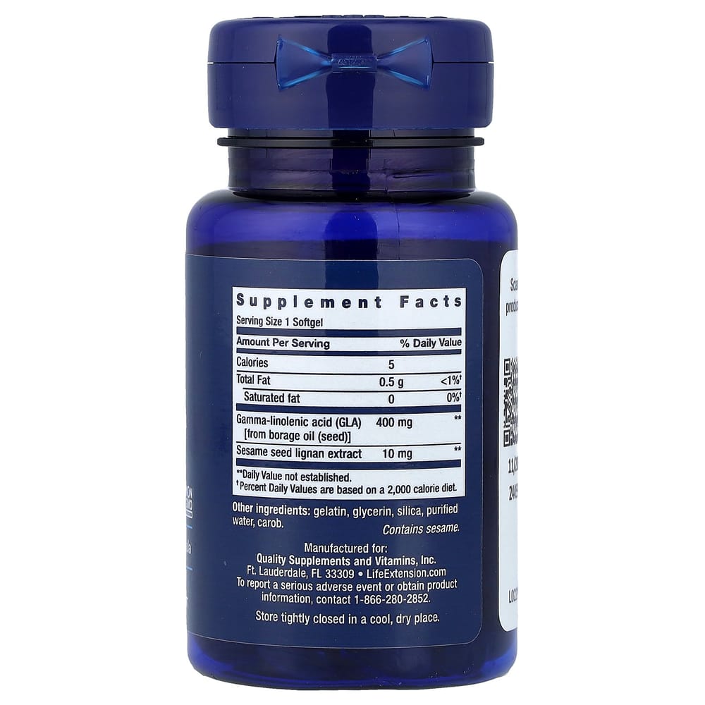 Life Extension Mega GLA Sesame Lignans Softgels, 30 Softgels