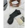 Female Autumn Retro Simple Solid Color Flanging Lovely Embroidery Kitten Socks