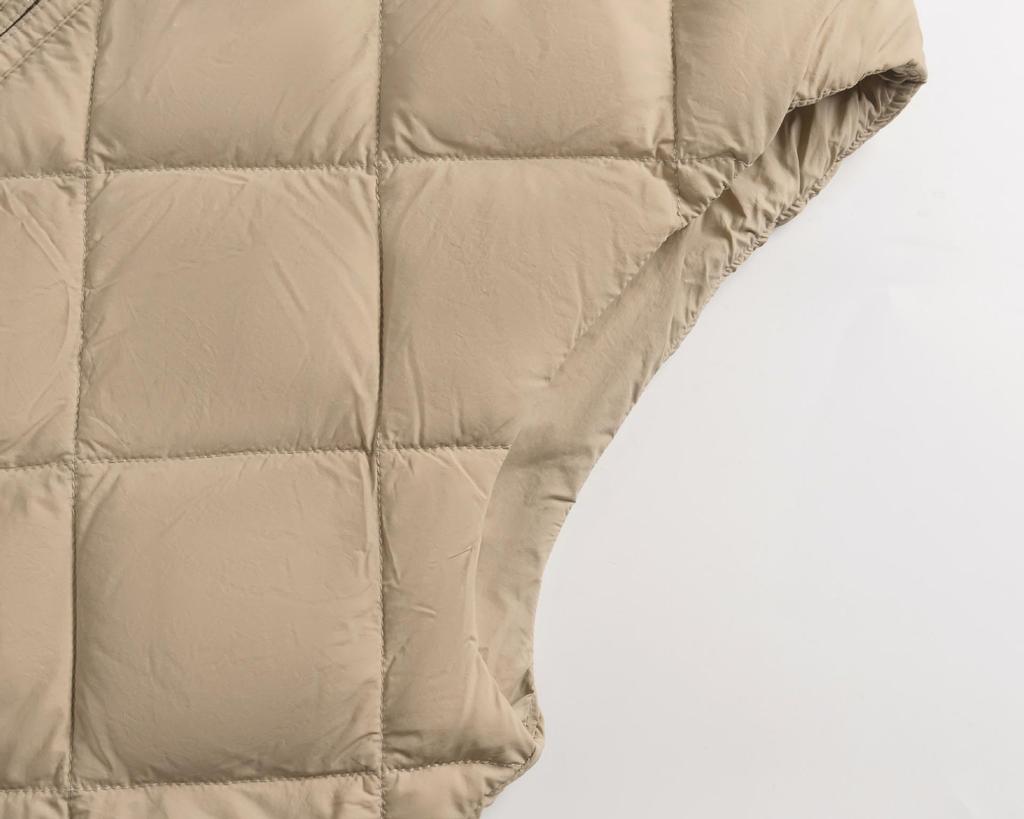 Женский однотонный жилет-худи без рукавов с 90% пуха утки для осени/зимы