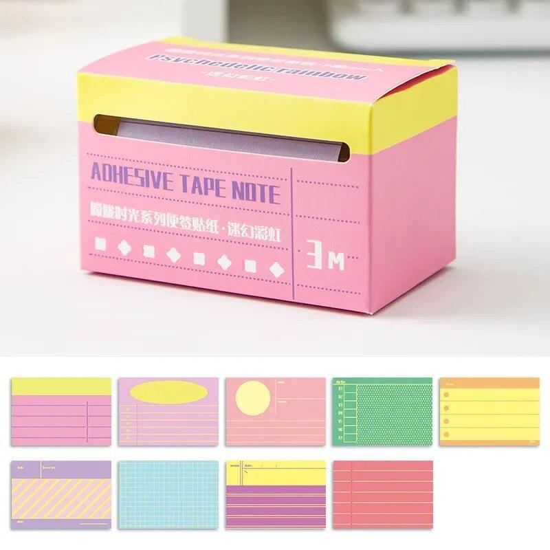 70 Sheet/box Pull Out Style Sticky Note for Kids Simplicity Blank Horizontal Line Memo Pad Study Expanding Sticker Student