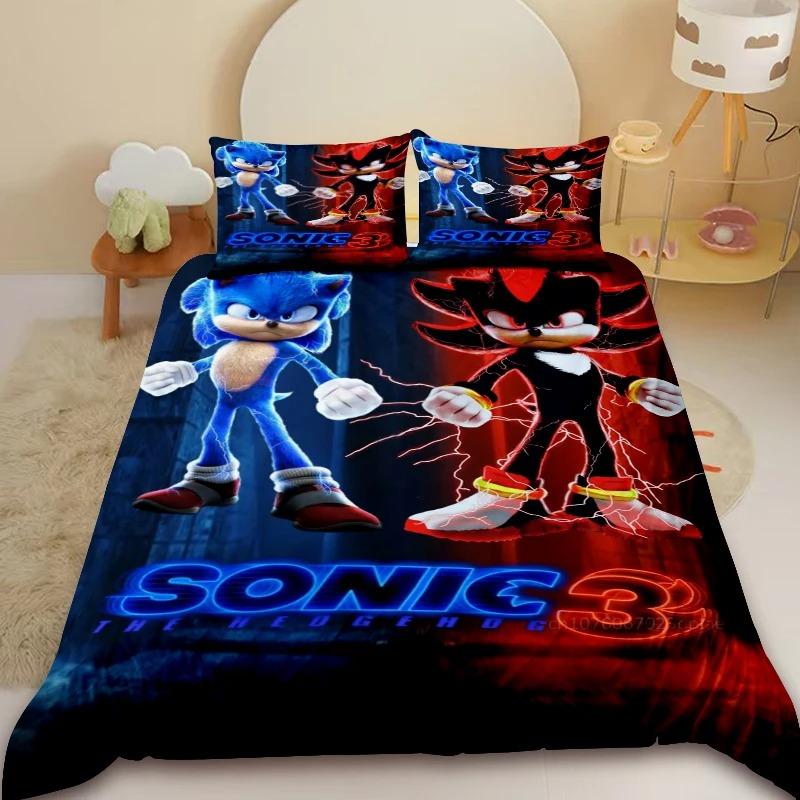 Duvet Cover Sonic Anime Lovers Gift Microfiber Material Soft and Comfortable New Design Boy Girl Room Decoration Single Double