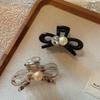 Temperament Versatile Acrylic Bow Grab Clip Women's Back of Head High Sense Crystal Medium Half Tie Hairpin