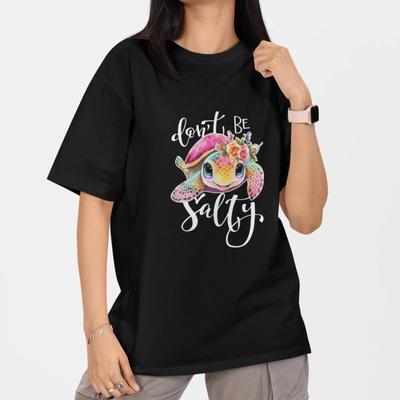 Don't Be Salty Turtle T Shirt Cute Beach Shirt Funny Summer Graphic Tee Women