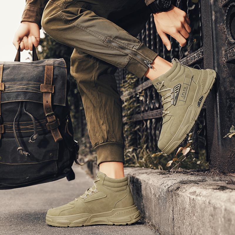Зимние мужские альпинистские ботинки для активного отдыха, нескользящие, водонепроницаемые, удобные, короткие рабочие ботинки, модная, спортивная, повседневная обувь