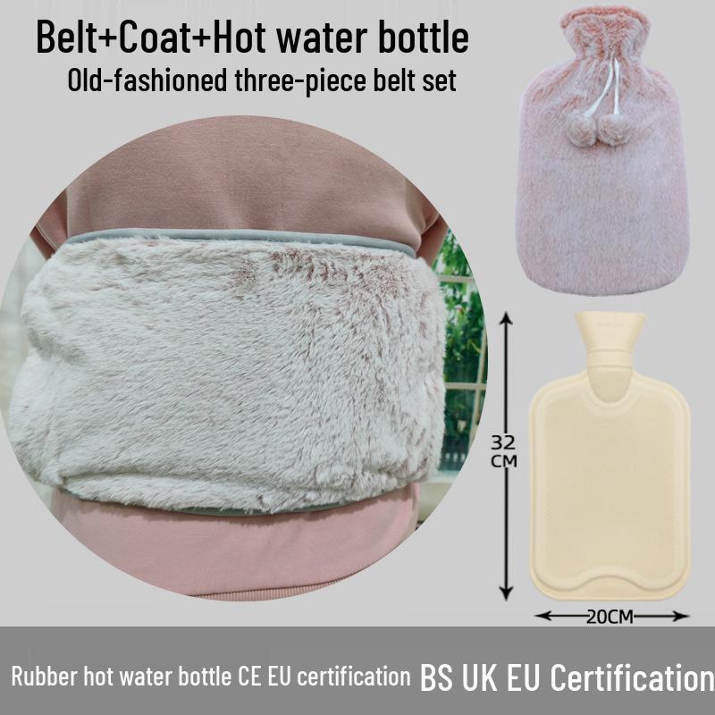 Explosion-Proof Hot Water Bottle: Rubber Design for Stomach and Feet, Long-Lasting Warmth
