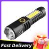 1-6PCS Mini Flashlight COB+XPE Portable Torch Zoomable Focus Light Rechargeable Flashlight Camping Emergency Lantern Lamp