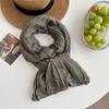 Scarf Atmosphere New Fashion Versatile Multi-functional Pleated Silk Scarf Linen Cotton and Linen Scarf Shawl Dual-purpose