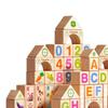 100 Pieces Wood Stacking Blocks Learning Sensory Toys DIY Educational Toy Parent Child Game for Boys