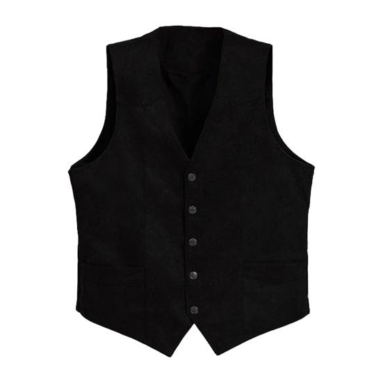 Мужской жилет с V-образным вырезом без рукавов, однобортный приталенный жилет с карманами, однотонный деловой жилет, пальто