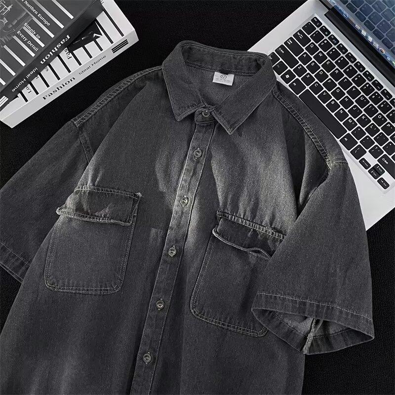 Мужская рубашка с короткими рукавами, дизайнерская, нишевая, летняя, трендовая, универсальная, красивая, повседневная