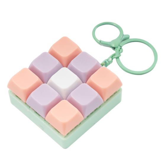 Yousheng 9-Keys Fidget Keyboard Keychain Stress Anxiety Relief Keyboard Clicker Keychain Portable Decompression Button Sensory Toy