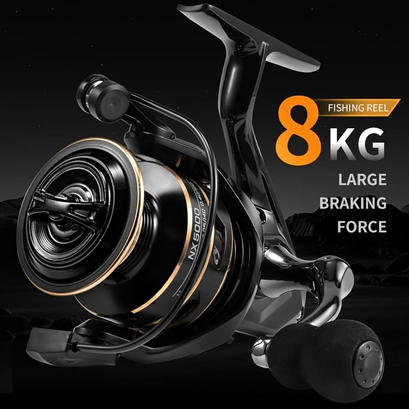 High Performance Spinning Reel Durable EVA Handle High Gear Ratio and Strong Brake Suitable for Fresh and Saltwater Fishing High Speed Universal Type