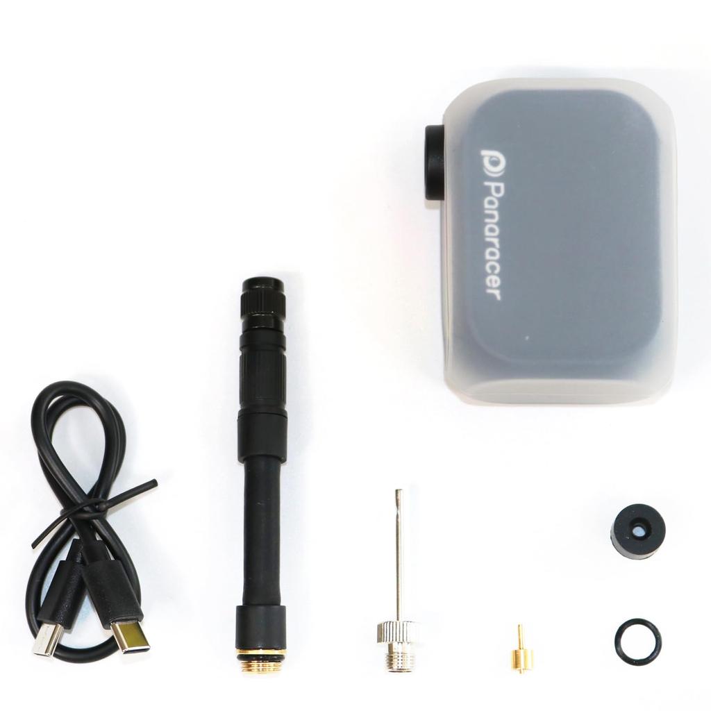 Panaracer Electric Bicycle Pump with Extension Hose and Silicone P-Pump Case, US/French Compatible, BEP-01B