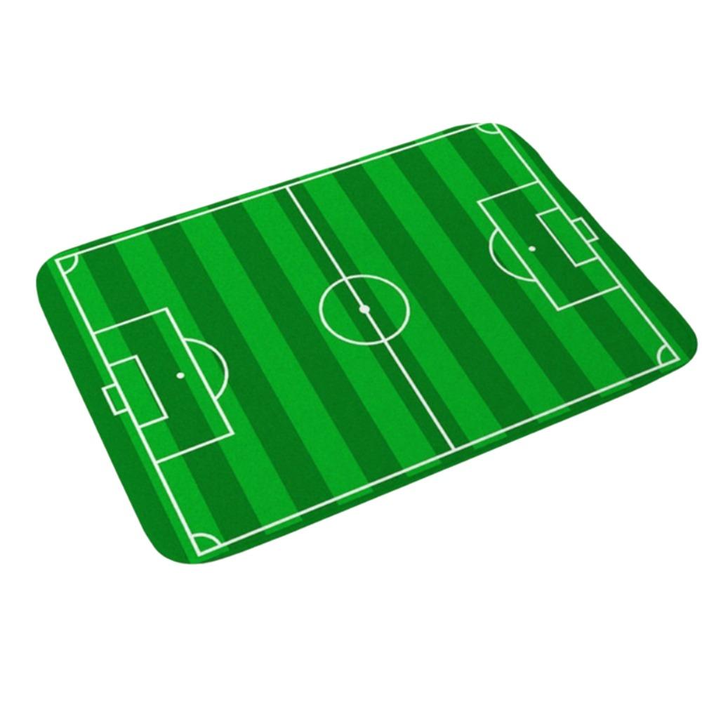 Green Football Court Pattern Doormat Non-slip Small Rug Home Decor Bath Mat Bathroom