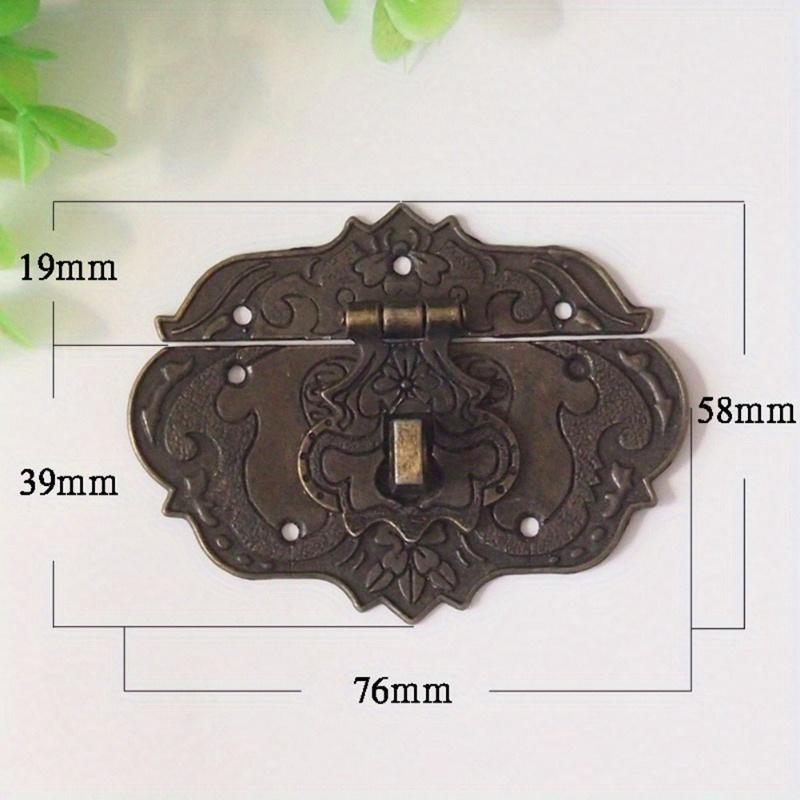 2sets Antique Brass Wooden Case Hasp Vintage Decorative Jewelry Gift Box Suitcase Hasp Latch Hook Furniture Buckle Clasp Lock