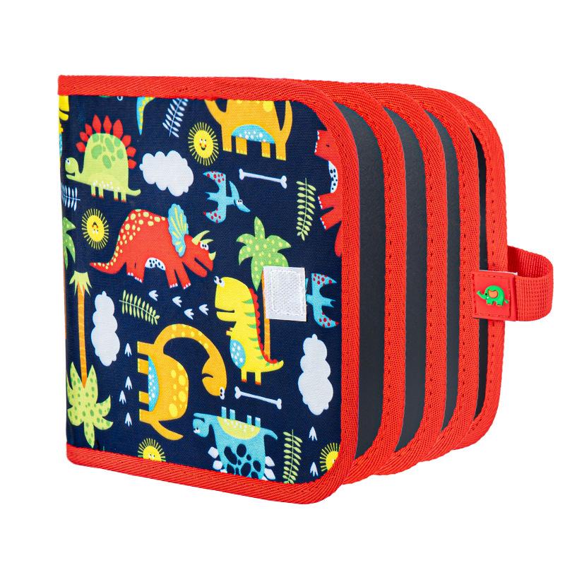 Portable Children's Folding Blackboard: Reusable Chalk Drawing Board and Erasable Graffiti Book for Home.