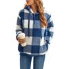 Long Sleeve Hooded Plaid Plush Women's Sweatshirt