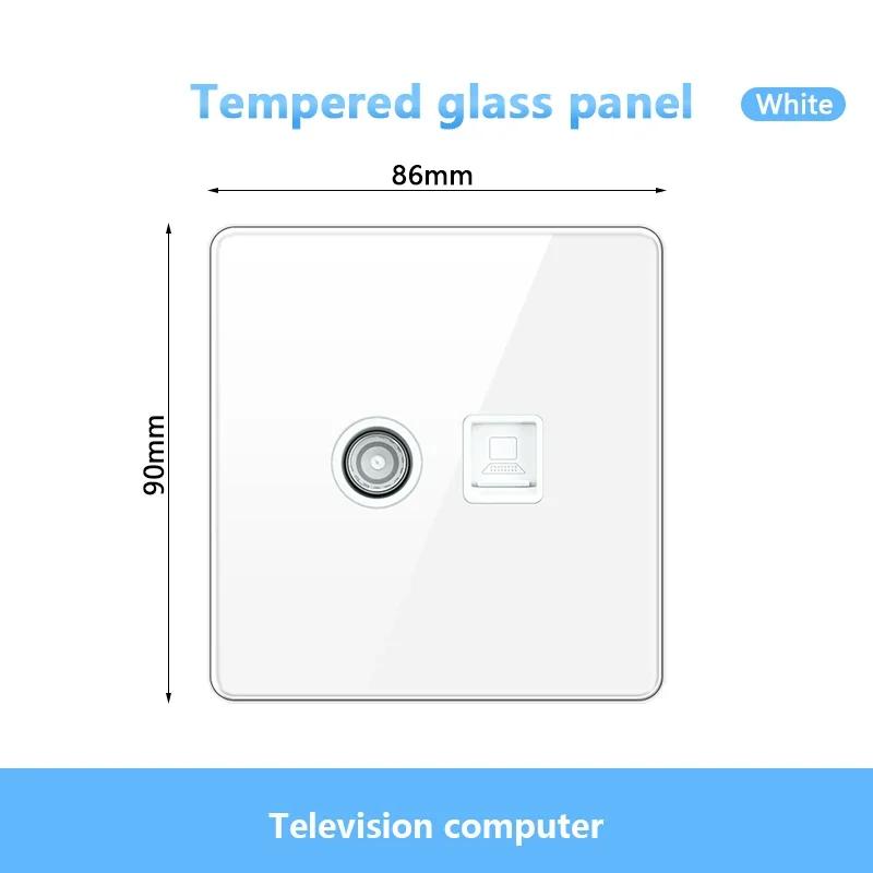 Стандарт Великобритании настенный светодиодный выключатель 2-позиционный розетка питания, 18 Вт быстрая зарядка универсальная двойная 3-контактная вилка USB Type-C стеклянная розетка