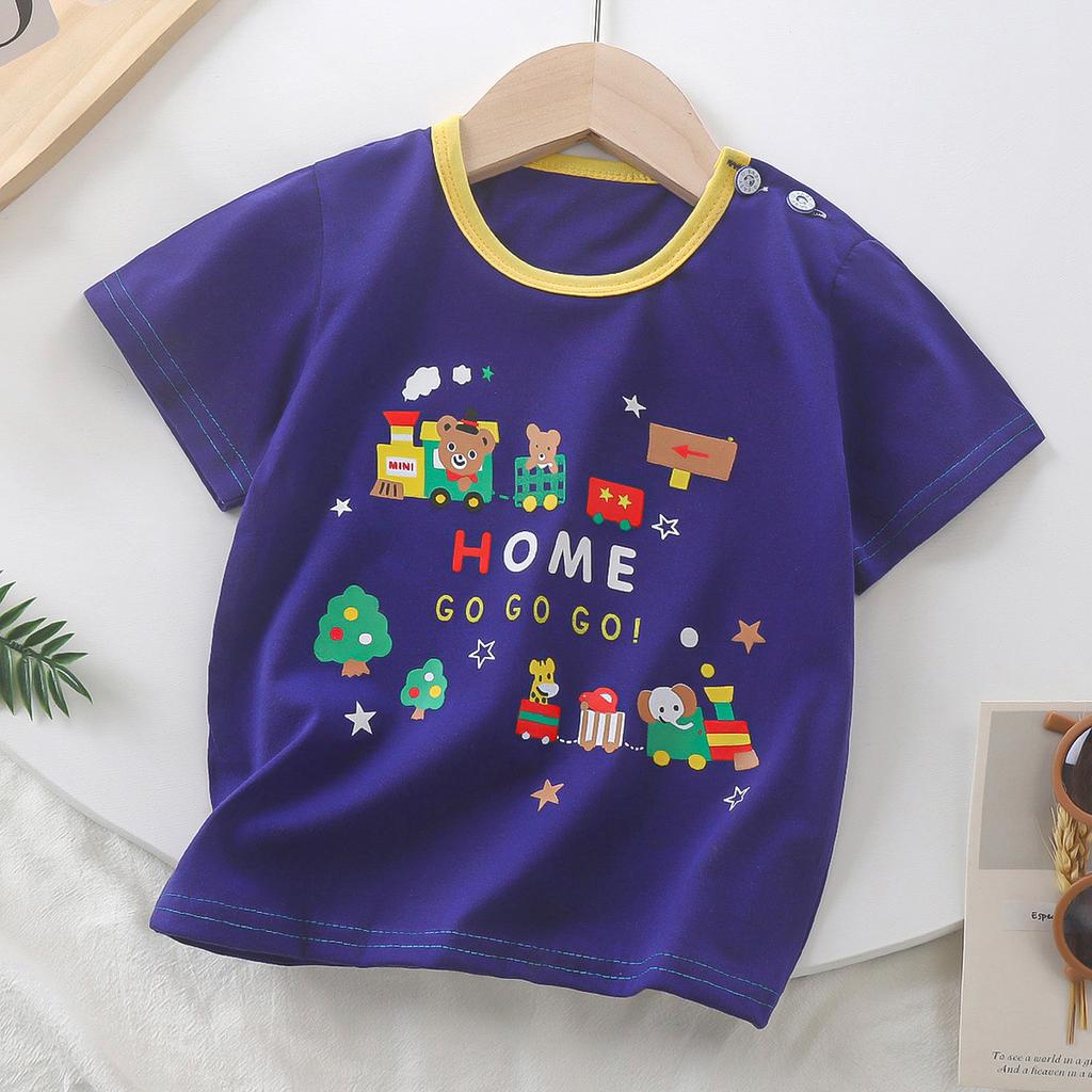 Children's Cotton Short Sleeve Summer Boy's T-shirt Cartoon Short Sleeve Top for Girls