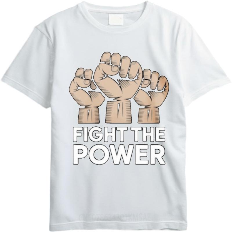 Unisex tshirt Street Wear For him Crew Neck t shirt Fashion Teeshirt Fight The Power Fists Raised Retro Boys tees Quick Dry Shirt