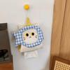 Retro Cartoon Cat Fabric Tissue Cover Soft Decorative Wall Mounted Paper Bag Universal Space Saving Napkin Storage Pouch