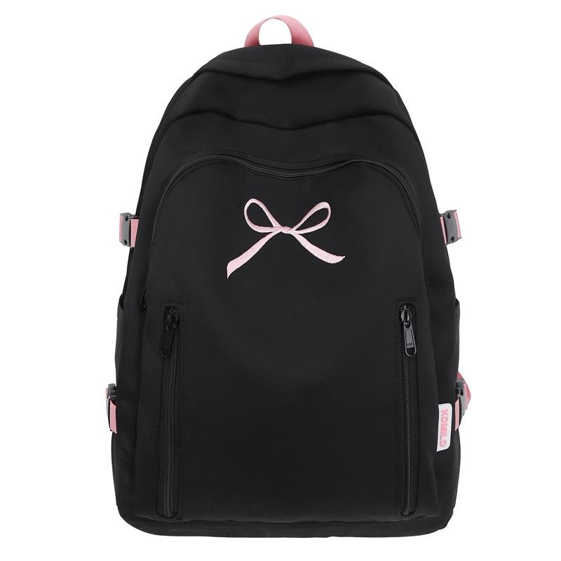 Рюкзак с бантом и принтом, однотонный студенческий школьный женский рюкзак большой емкости
