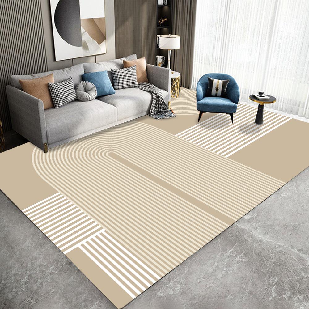 Nordic Living Room Striped Rug Light Luxury Sofa Floor Mat Full Shop Home Room Bedroom Doormat Floormat Bed Carpet Home Decor