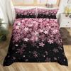 Cherry Blossoms Duvet Cover King/Queen Size,Japanese Sakura Tree Pink Floral Spring Vintage Cultural Bedding Set for Women Girls