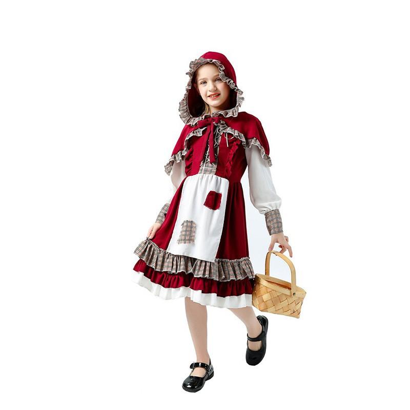 Костюм Сладкой Феи Женский Косплей Красная Шапочка Плюшевая Накидка Платье Фермерская Горничная Наряд Хэллоуинская Вечеринка