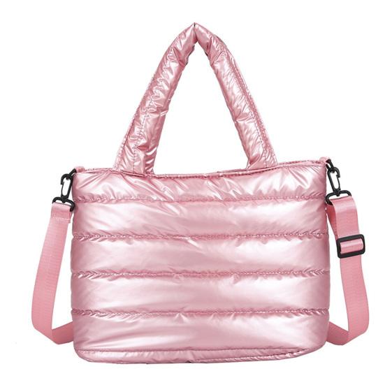 Стильная сумка-тоут с гладкой молнией для повседневного использования, удобная женская легкая зимняя пуховая хлопковая стеганая сумка для жизни KTB