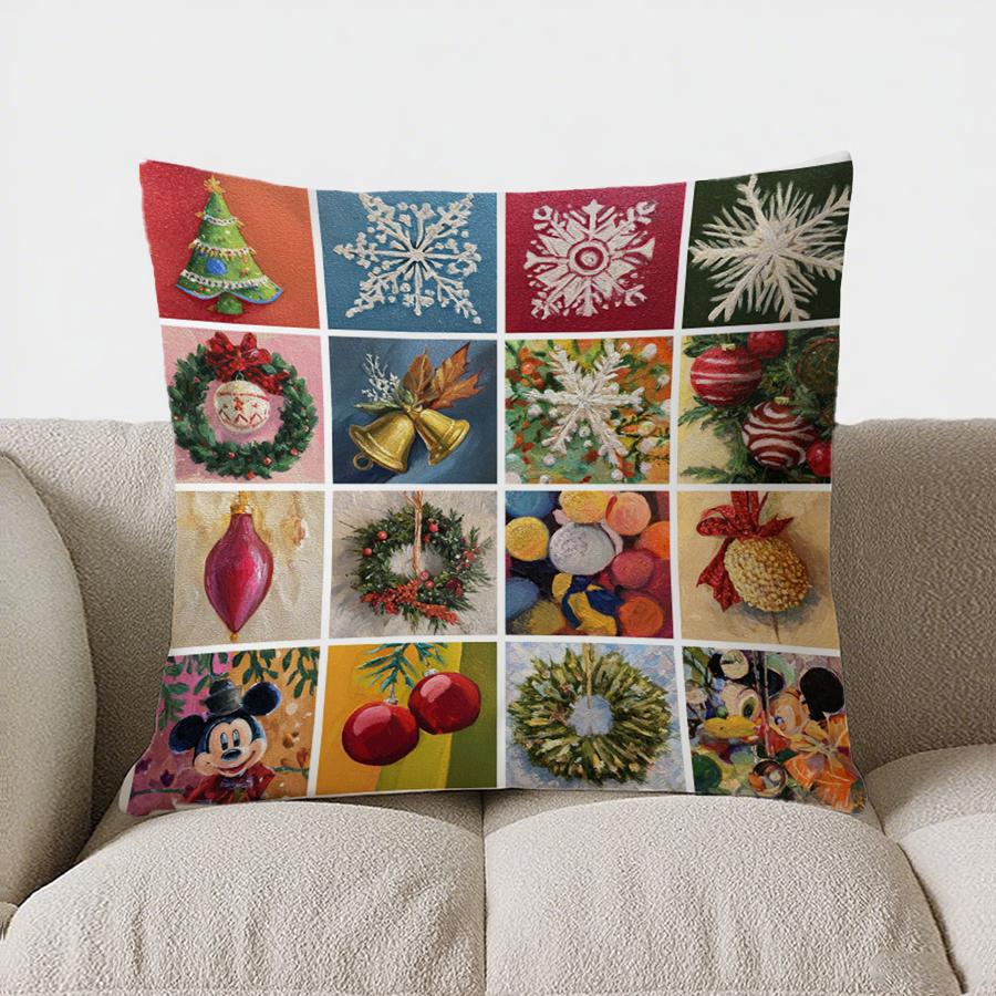 Cute Christmas Deer Pattern throw pillow cover with short plush print living room sofa decoration cushion cover pillow covers