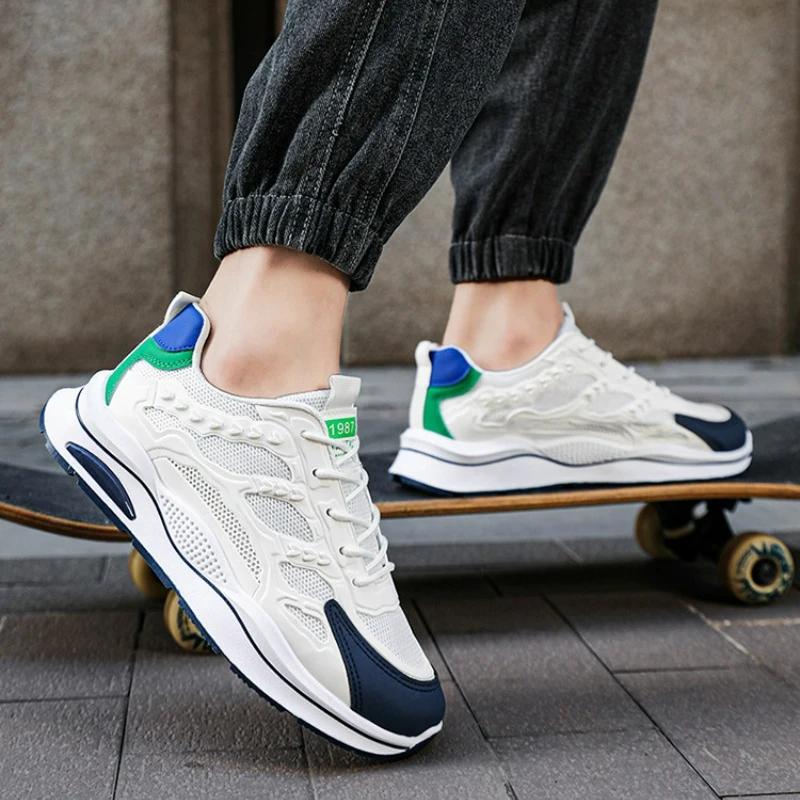 Fashion Men's Sneakers New Fashion Skateboard Shoe Outdoor Male Mesh Breathable Running Shoes for Men Sports Casual Shoes Tenis Hombres