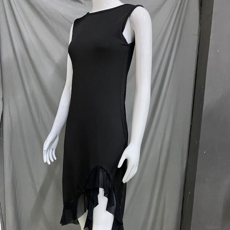 Женское летнее платье в европейском и американском стиле с оборками по подолу, приталенное, без рукавов, однотонное, с открытой спиной