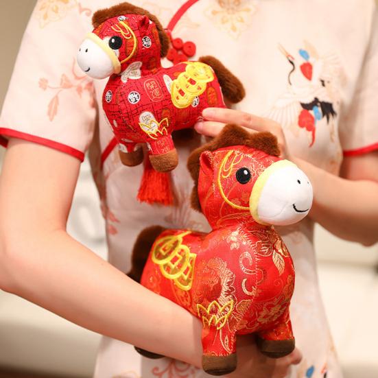 Blessing Horse Plush Toy Chinese Style Stuffed Horse Doll Good Luck Horse 2026 New