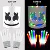 Светодиодная маска и перчатки DJ Marshmello Головной шлем Светящаяся Косплей Головной убор для мужчин и женщин Музыкальный фестиваль Реквизит для Хэллоуина