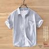 Мужская модная рубашка Oxford в корейском стиле Casual Loose с коротким рукавом