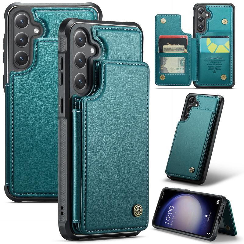 Для iPhone 15 Pro Max 14 Pro 13 12 11 Samsung S24 FE S23 Ultra S22 A54 Z Fold5 Flip5 противоударный кожаный держатель для карточек чехол для телефона чехол