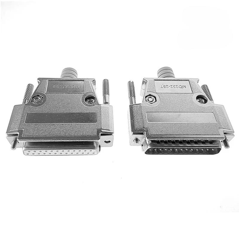 DB25 Позолоченный Промышленный Разъем 25-контактный Штекер с Металлическим Корпусом Папа/Мама 25P для LED Коммуникационного Конвертера